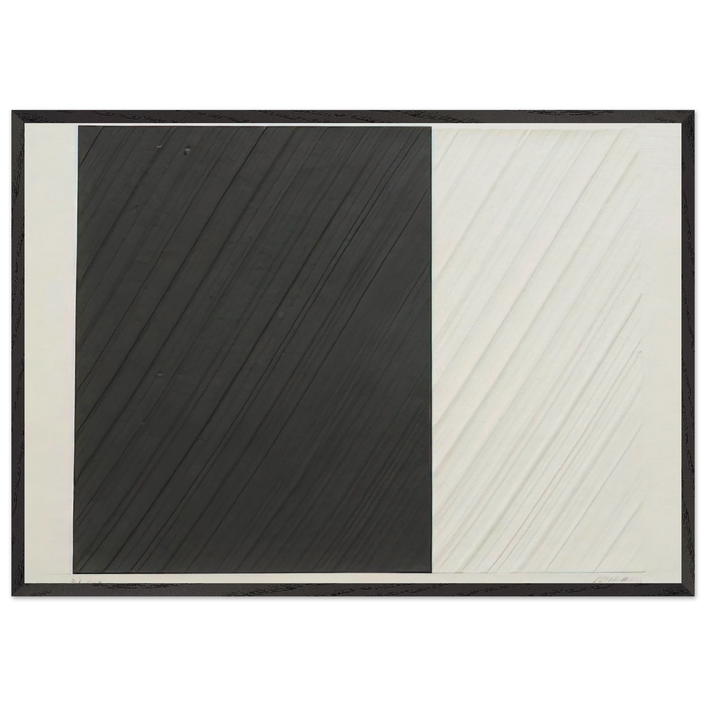 Untitled - 1991 N2 - Pierre Soulages Framed Art Print – Black Wooden Frame - Default Title - -Framed Art Print