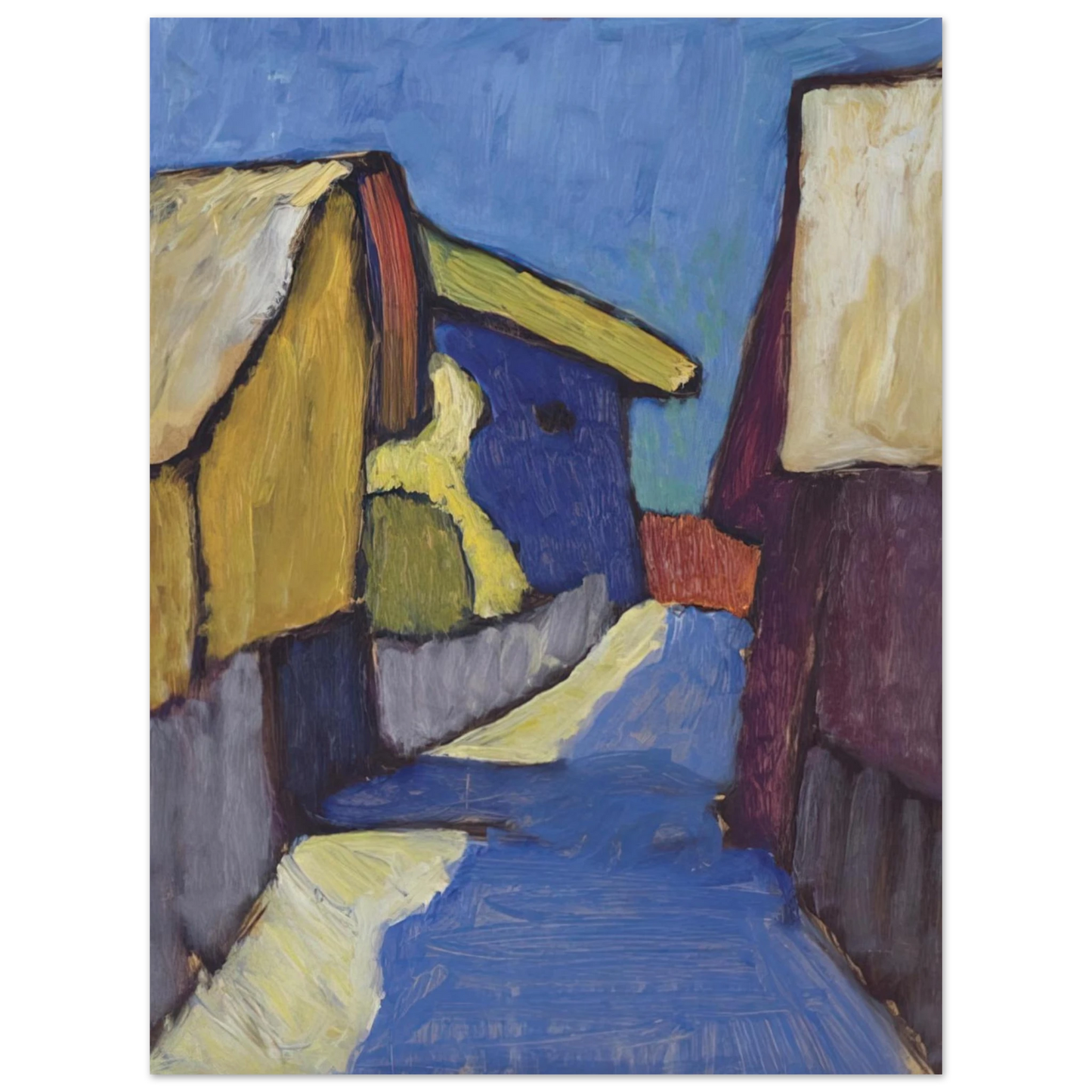 Gabriele Munter - DORFSTRASSE IN BLAU Fine Art Poster - Default Title