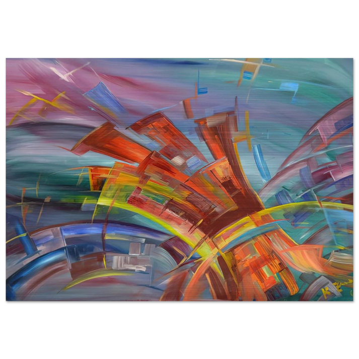 Explosion and Dynamics - Konrad Zuse Brushed Aluminum Print - 70x100 cm / 28x40 inches | Konrad Zuse Aluminum Print | Konrad Zuse Prints