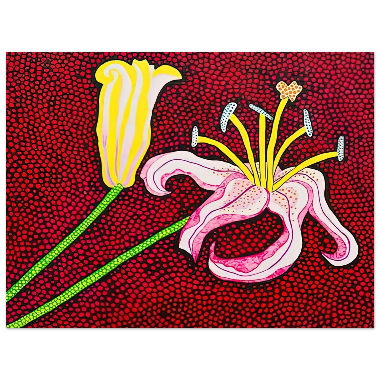 Yayoi Kusama - READY TO BLOSSOM IN THE MORNING 1989 Fine Art Poster - 13x18 cm / 5x7 inches