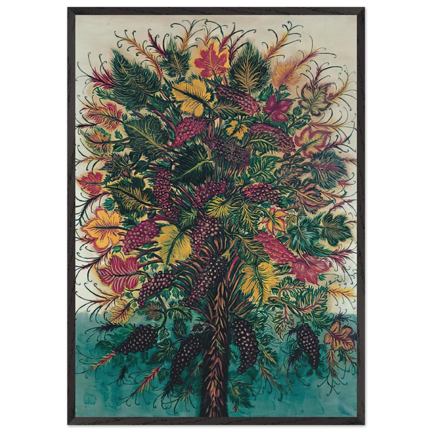 Les Grappes de Raisin - 1930 - Seraphine Louis Framed Art Print – Black Wooden Frame - Default Title - -Framed Art Print