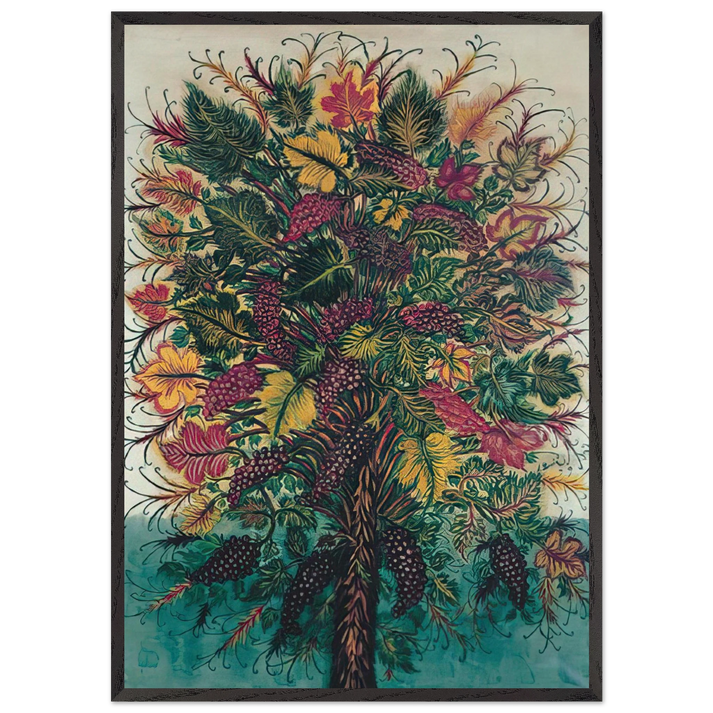 Les Grappes de Raisin - 1930 - Seraphine Louis 70x100 cm / 28x40 inches Framed Art Print – Black Wooden Frame