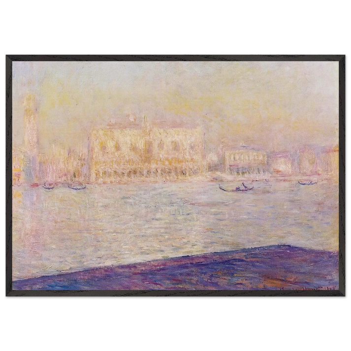 The Doges Palace Seen from San Giorgio Maggiore 4 - claude monet 70x100 cm / 28x40 inches Framed Art Print – Black Wooden Frame