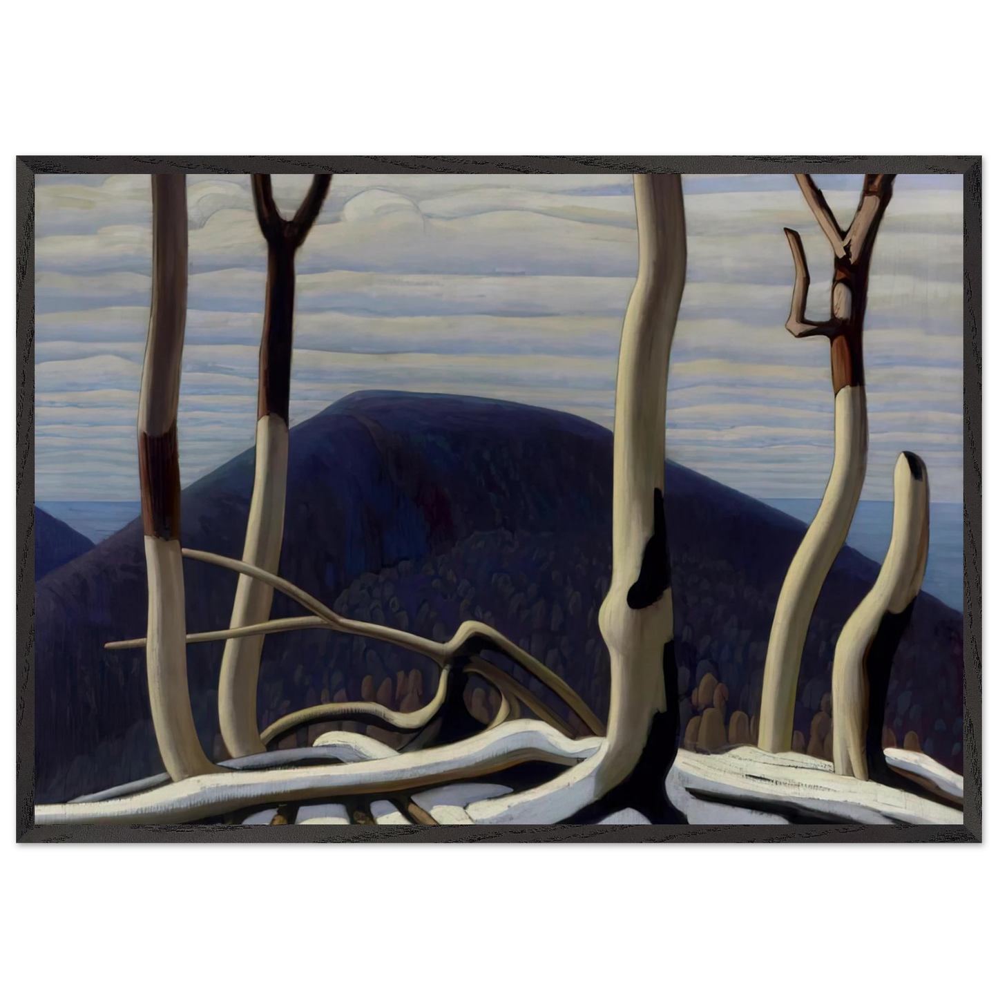 Above Lake Superior - 1922 - Lawren Harris 70x100 cm / 28x40 inches Framed Art Print – Black Wooden Frame