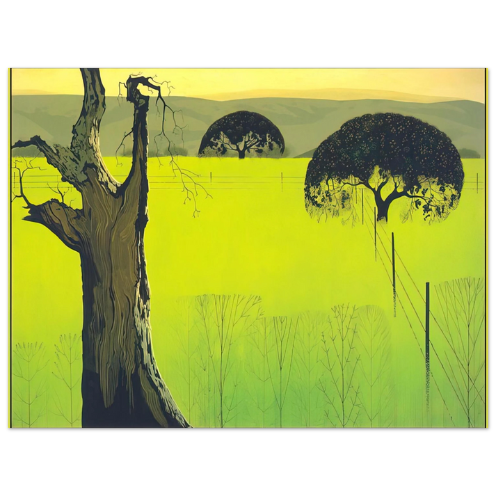 Eyvind Earle - Mustard Field 75x100 cm / 30x40inches Fine Art Poster