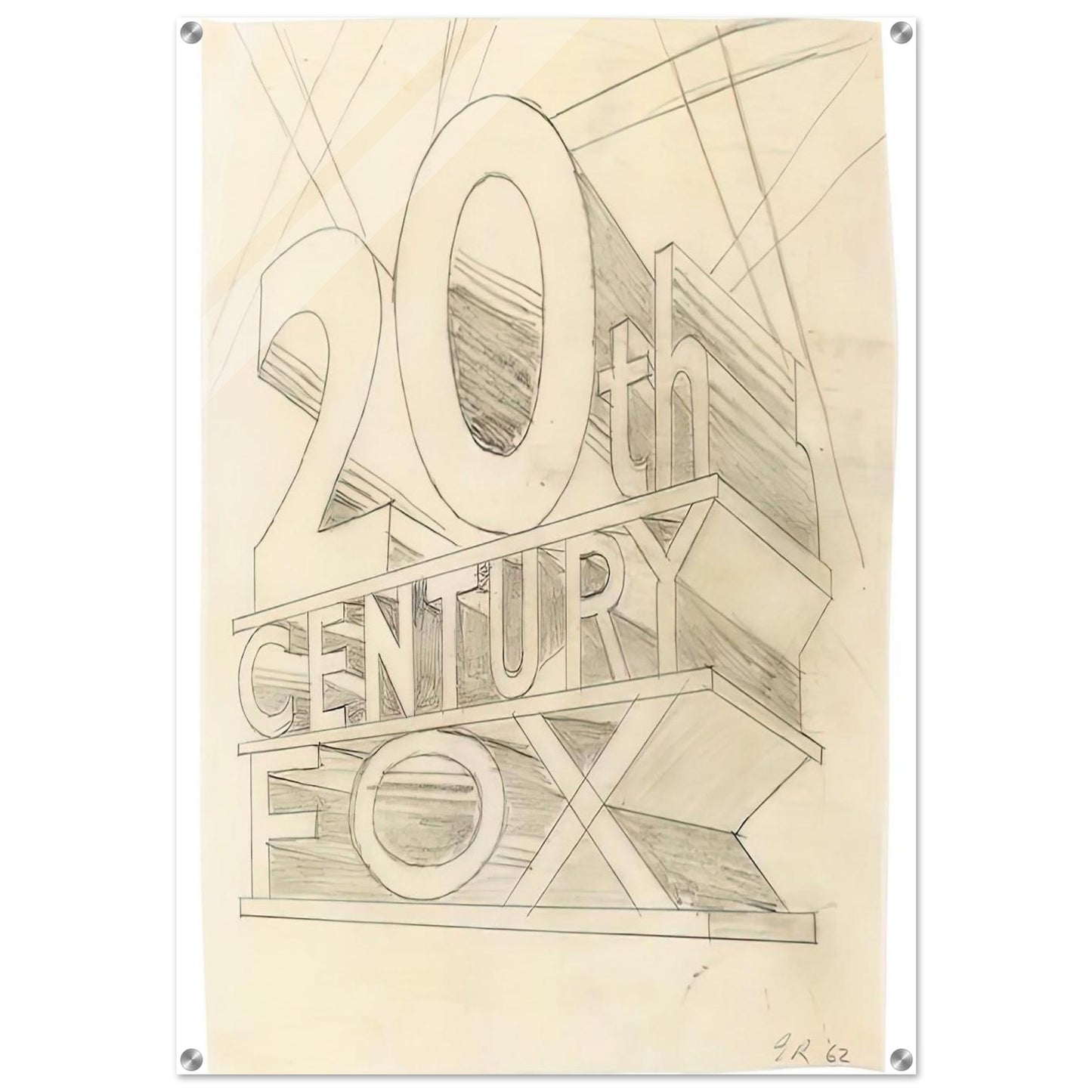 TRADEMARK STUDY 3 1962 - Edward Ruscha Acrylic Print - 70x100 cm / 28x40″ inches