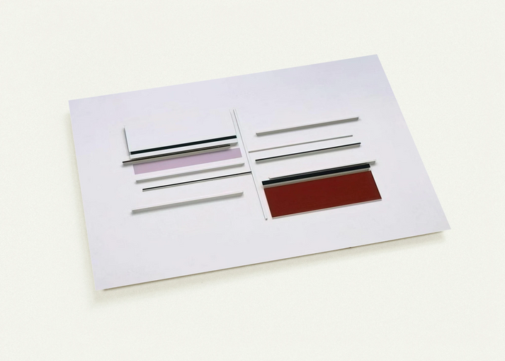 ABSTRACT IN WHITE BLACK INDIAN AND LILAC 1957 By Victor Pasmore Pack of 10 Post Cards | Victor Pasmore Post Cards | A6 (10.5 x 14.8 cm) - 4.1 x 5.8 inches