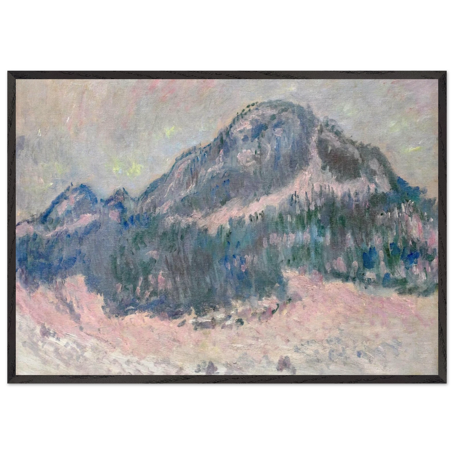 Mount Kolsaas Rose Reflection - claude monet Framed Art Print – Black Wooden Frame - Default Title - -Framed Art Print