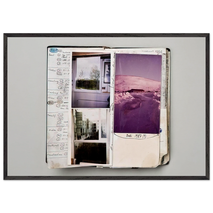 1994 Notebook Diary detail - 1994 - Dieter Roth 70x100 cm / 28x40 inches Framed Art Print – Black Wooden Frame
