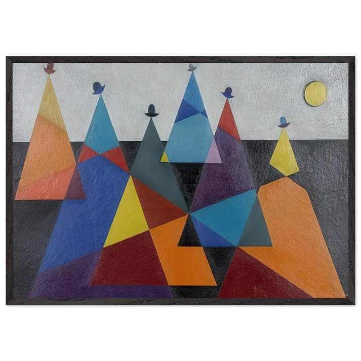 Untitled Mountains - 1955 - Omar Rayo 70x100 cm / 28x40 inches Framed Art Print – Black Wooden Frame