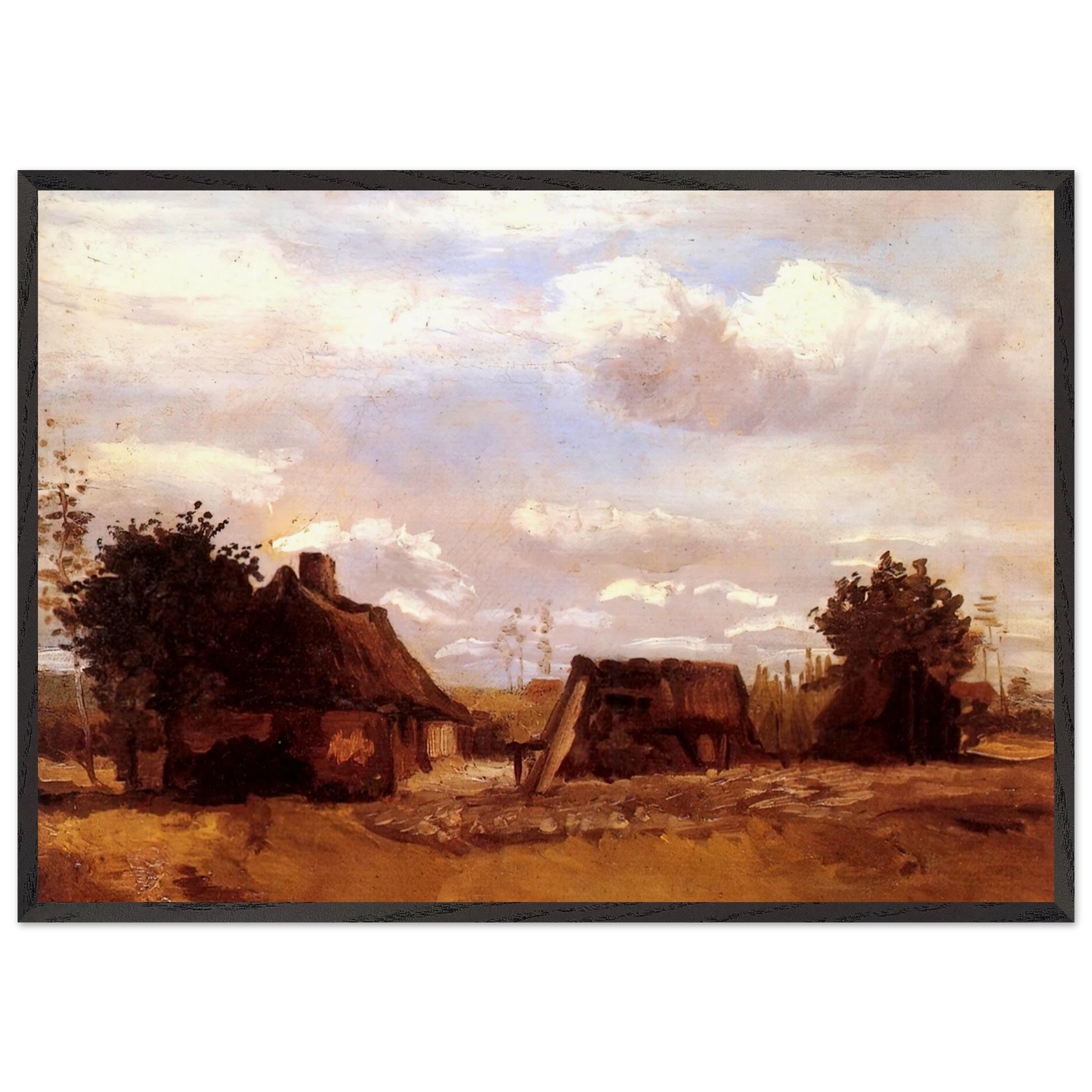 Cottage - Vincent van Gogh Framed Art Print – Black Wooden Frame - Default Title - -Framed Art Print
