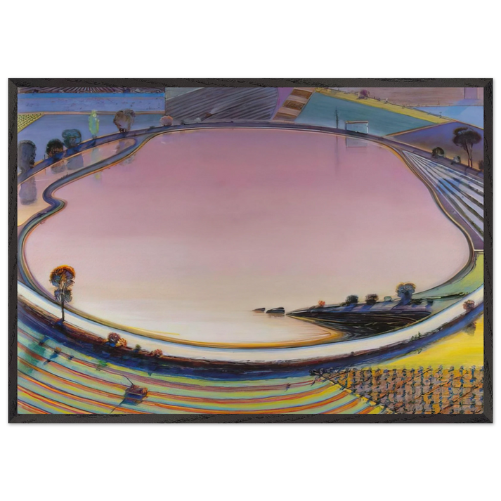 Reservoir - 1999 - Wayne Thiebaud 70x100 cm / 28x40 inches Framed Art Print – Black Wooden Frame
