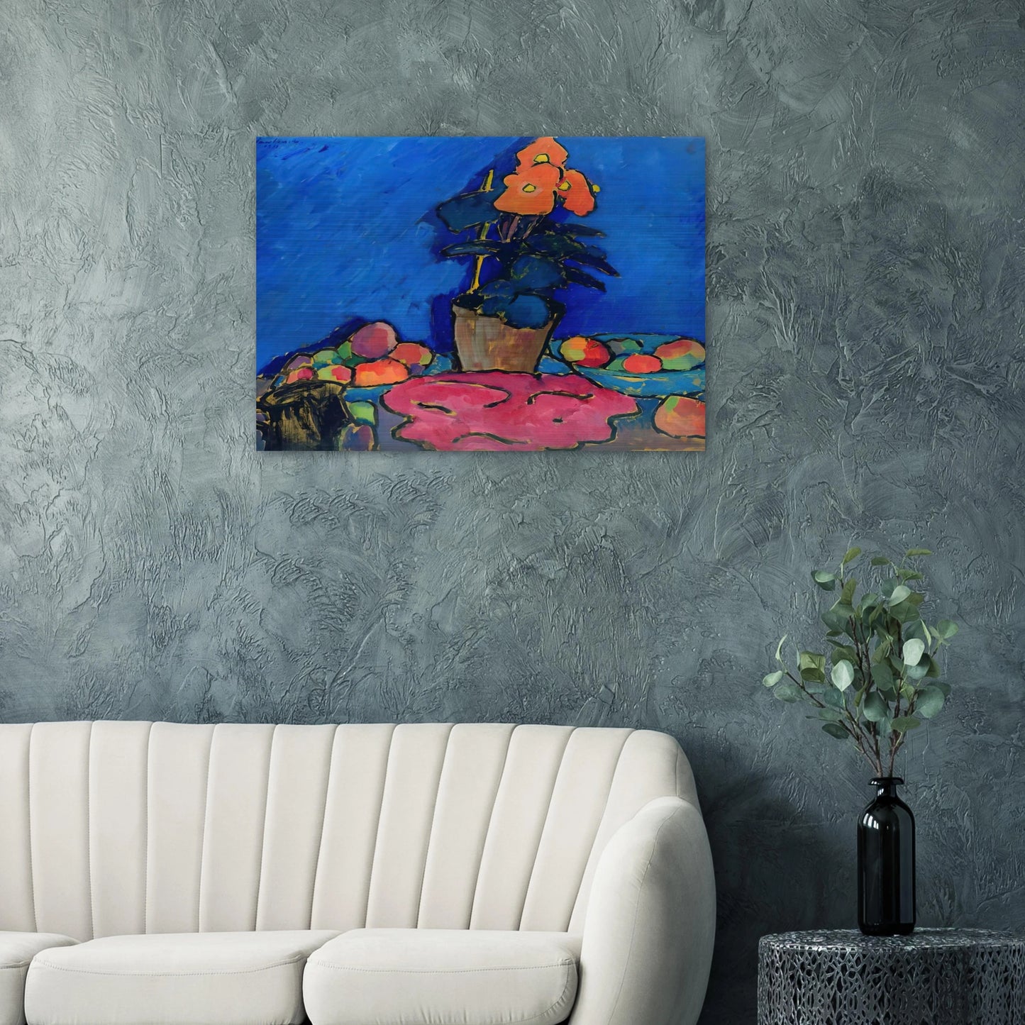 STILL LIFE WITH BEGONIA 1911 - Alexej von Jawlensky Brushed Aluminum Print - 70x100 cm / 28x40 inches | Alexej von Jawlensky Aluminum Print | Alexej von Jawlensky Prints
