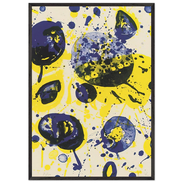 Untitled from Pasadena Box Lembark L61 - Sam Francis 70x100 cm / 28x40 inches Framed Art Print – Black Wooden Frame