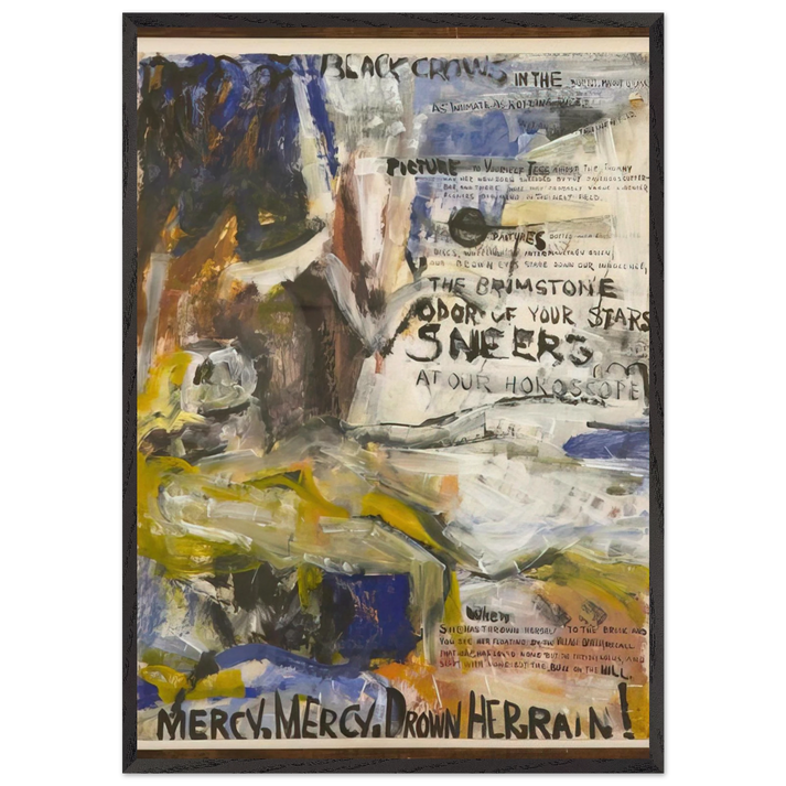 THE ORANGES NO 1 BLACK CROWS 1949 - Grace Hartigan 70x100 cm / 28x40 inches Framed Art Print – Black Wooden Frame