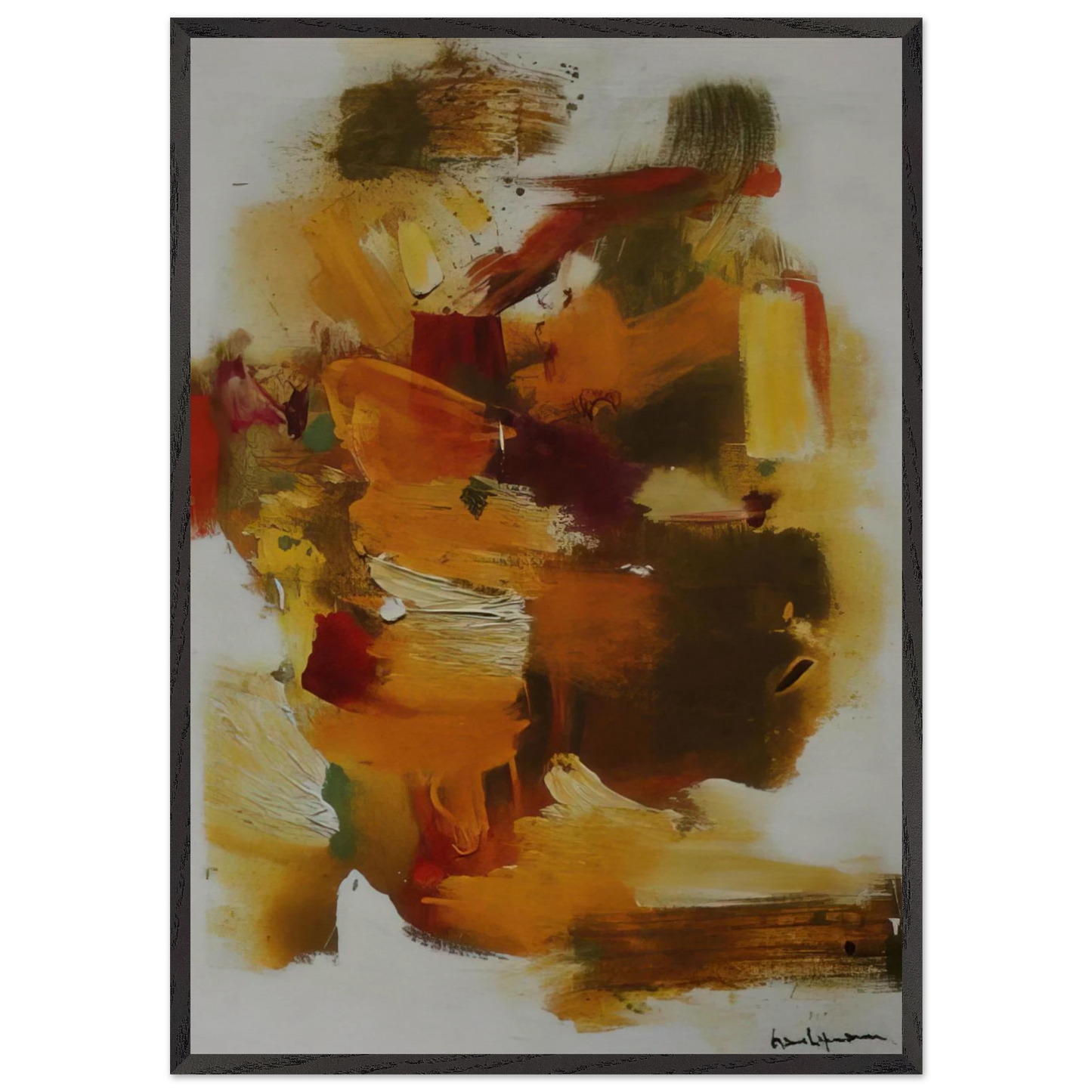 Golden Autumn - Hans Hofmann 70x100 cm / 28x40 inches Framed Art Print – Black Wooden Frame