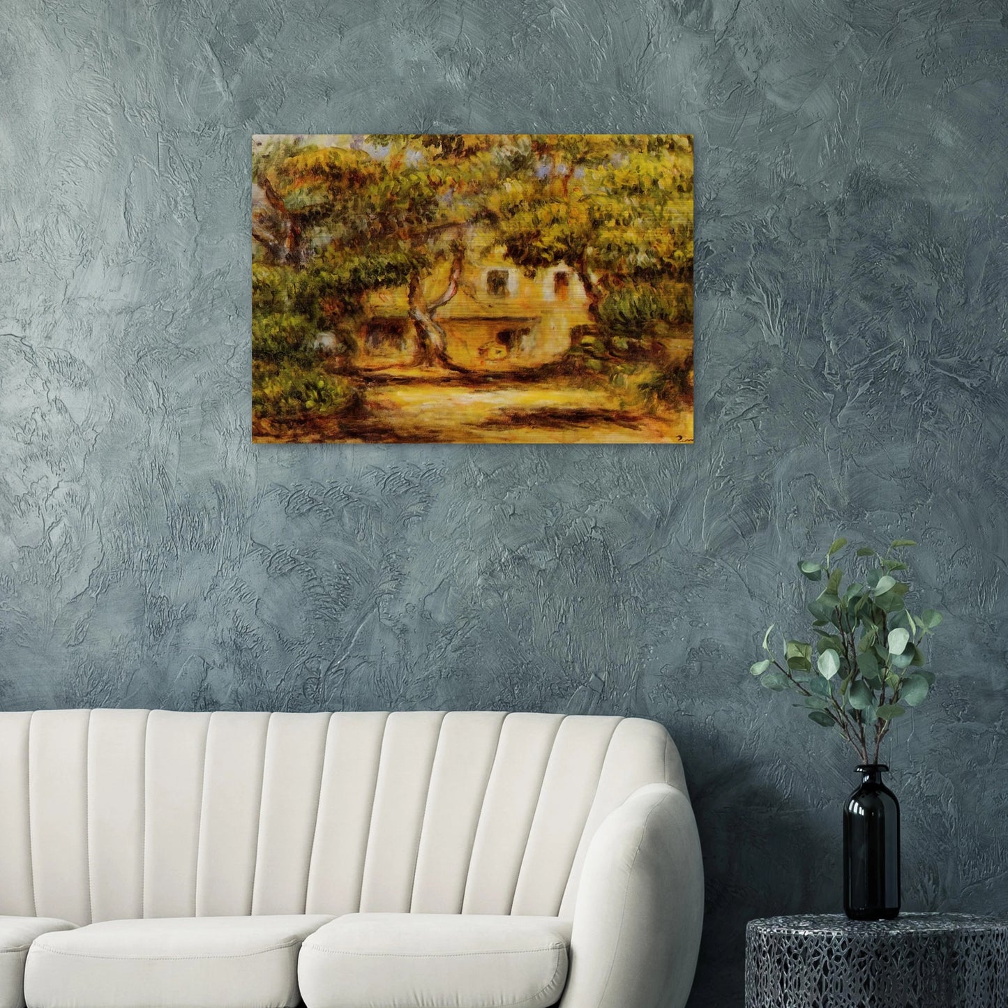 The Farm at Collettes - Pierre-Auguste Renoir Brushed Aluminum Print - 70x100 cm / 28x40 inches | Pierre-Auguste Renoir Aluminum Print | Pierre-Auguste Renoir Prints