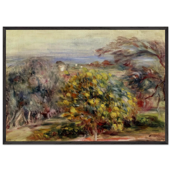 Landscape at Collettes - Pierre-Auguste Renoir 70x100 cm / 28x40 inches Framed Art Print – Black Wooden Frame