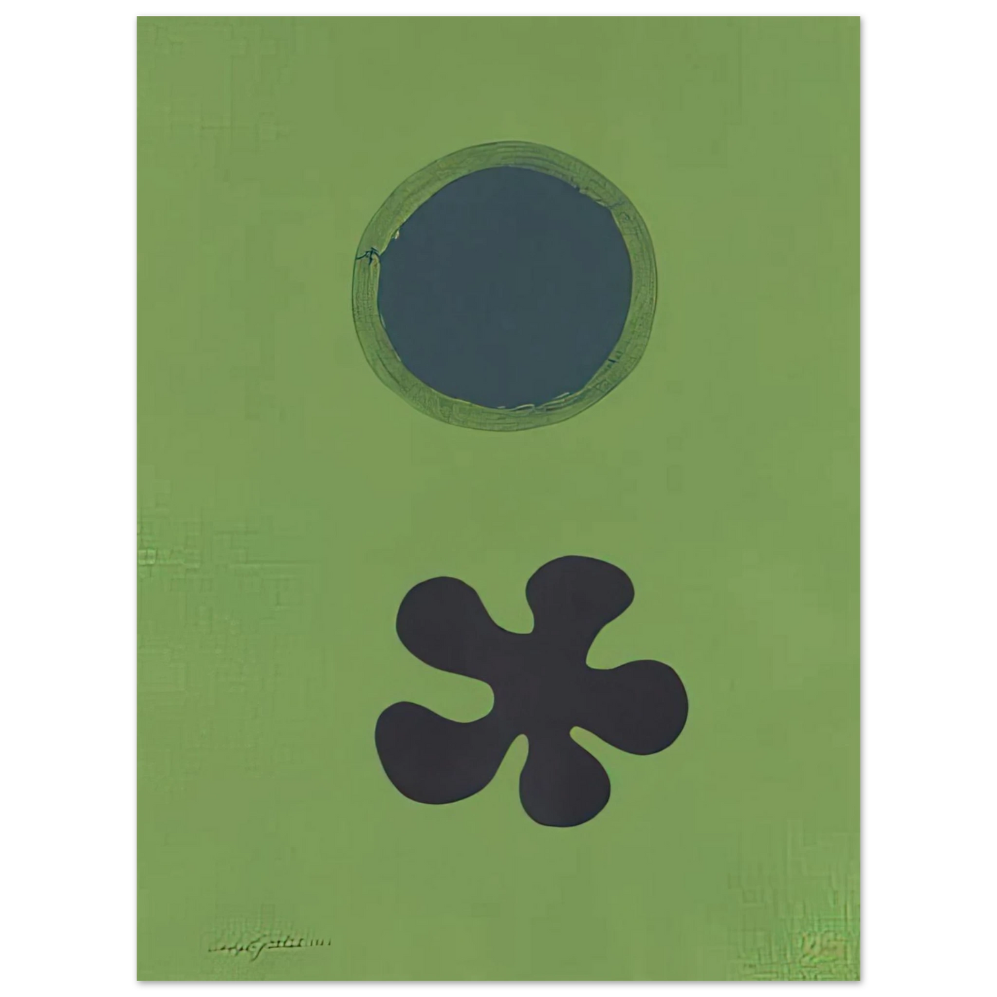 Adolph Gottlieb - Green Ground--Black Form - 1966 Fine Art Poster - Default Title
