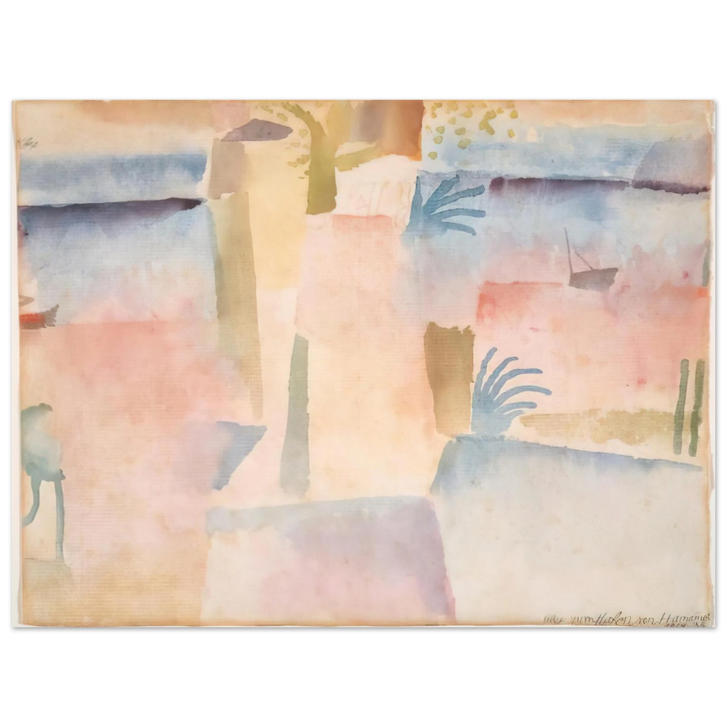 Paul Klee - VIEW TOWARDS THE PORT OF HAMMAMET 1914 Fine Art Poster - Default Title