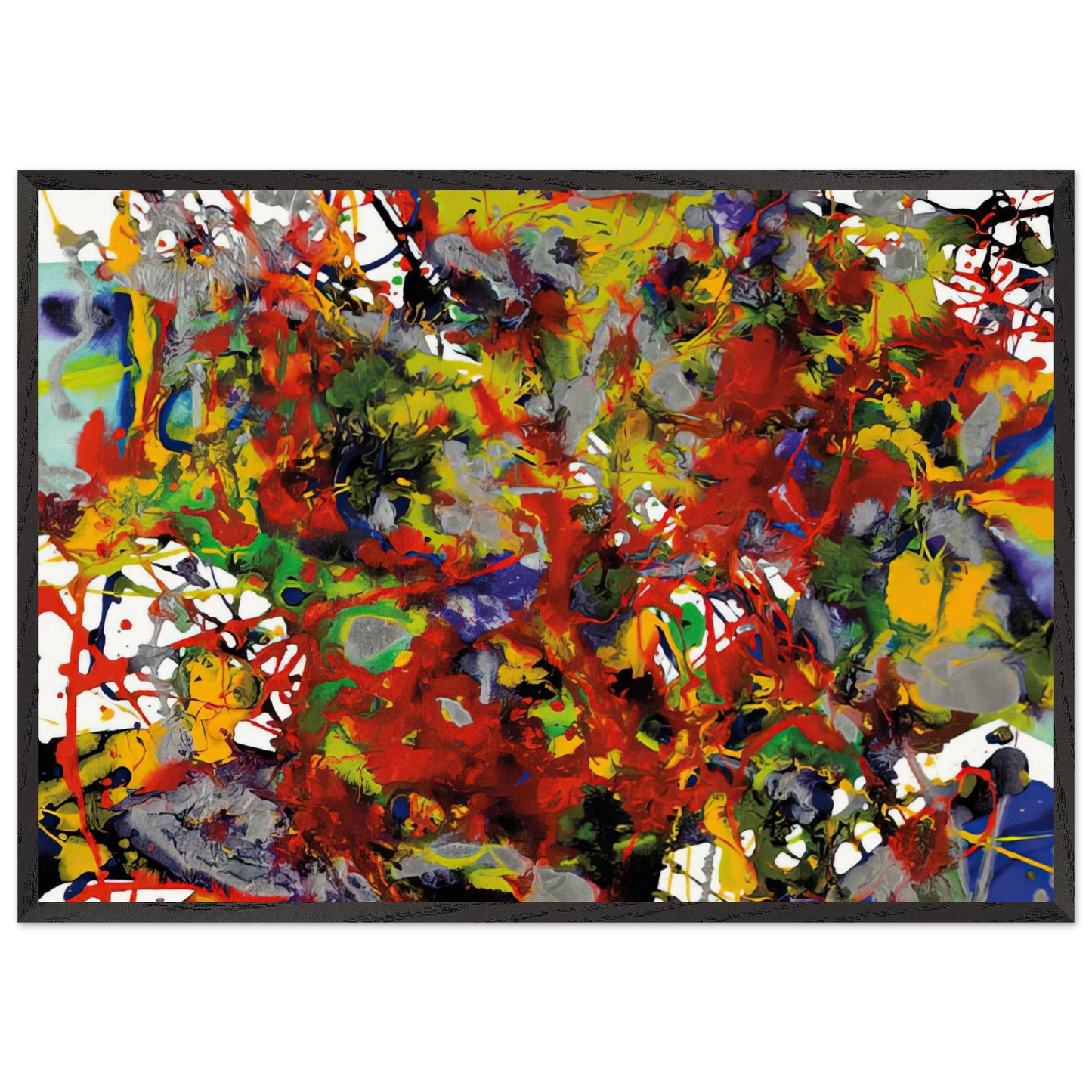 Untitled SFP94-29 SFF 1708 e - Sam Francis Framed Art Print – Black Wooden Frame - Default Title - -Framed Art Print