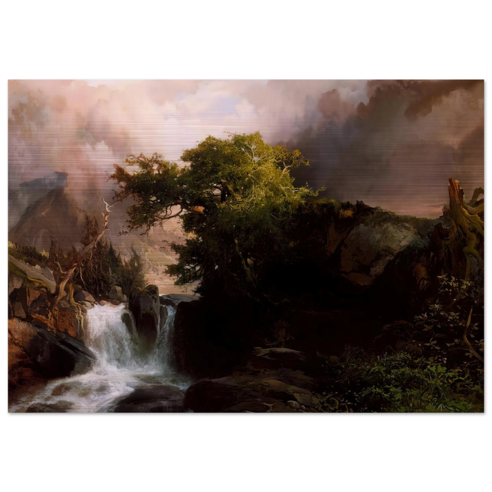 A Mountain Stream - Thomas Moran Brushed Aluminum Print - 70x100 cm / 28x40 inches | Thomas Moran Aluminum Print | Thomas Moran Prints