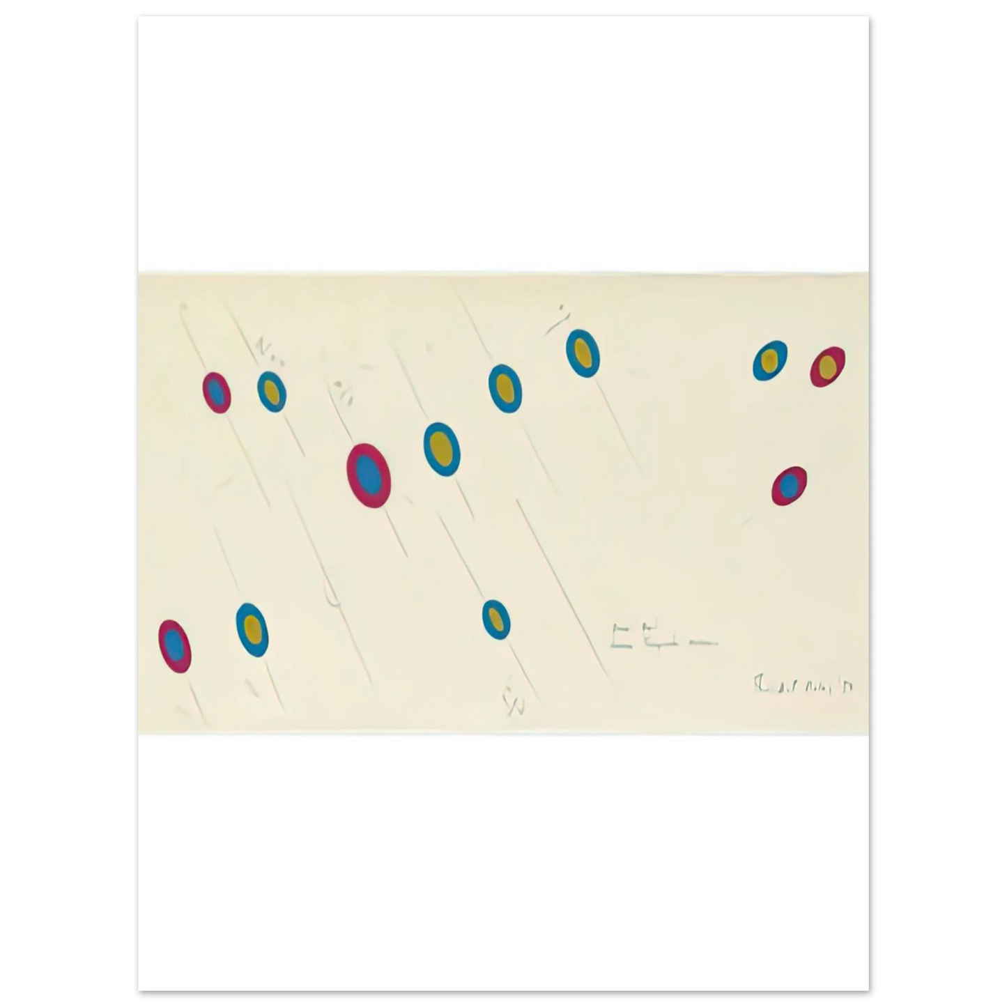Bridget Riley - OVAL AXIS CERISE TURQUOISE OCHRE 1970 Fine Art Poster - Default Title