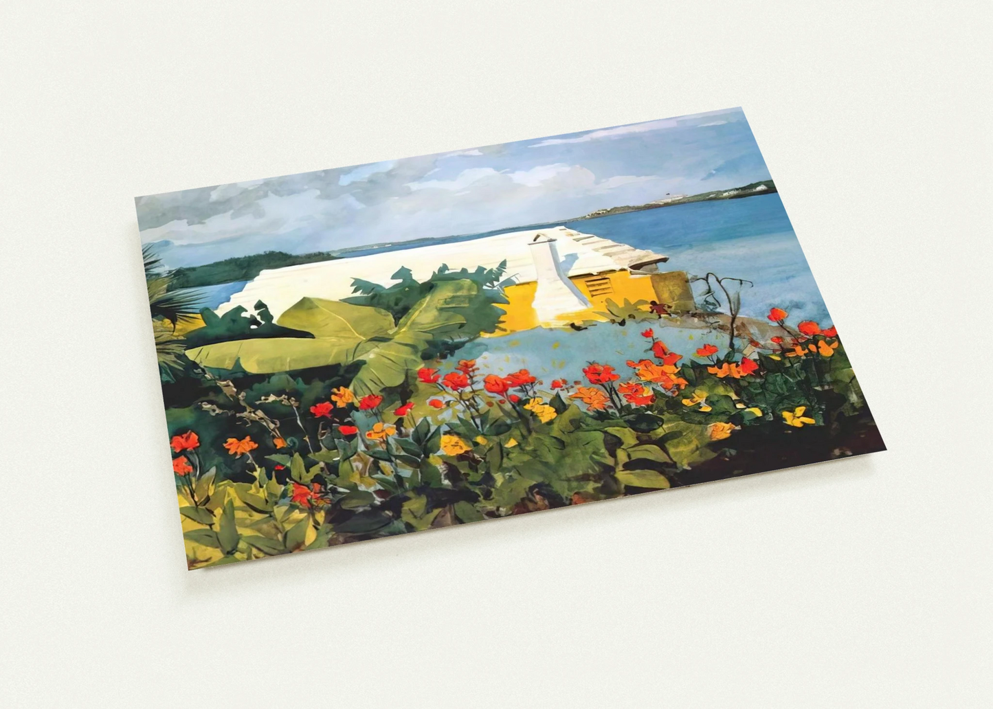 FLOWER GARDEN AND BUNGALOW BERMUDA By Winslow Homer Pack of 10 Post Cards | Winslow Homer Post Cards | A6 (10.5 x 14.8 cm) - 4.1 x 5.8 inches