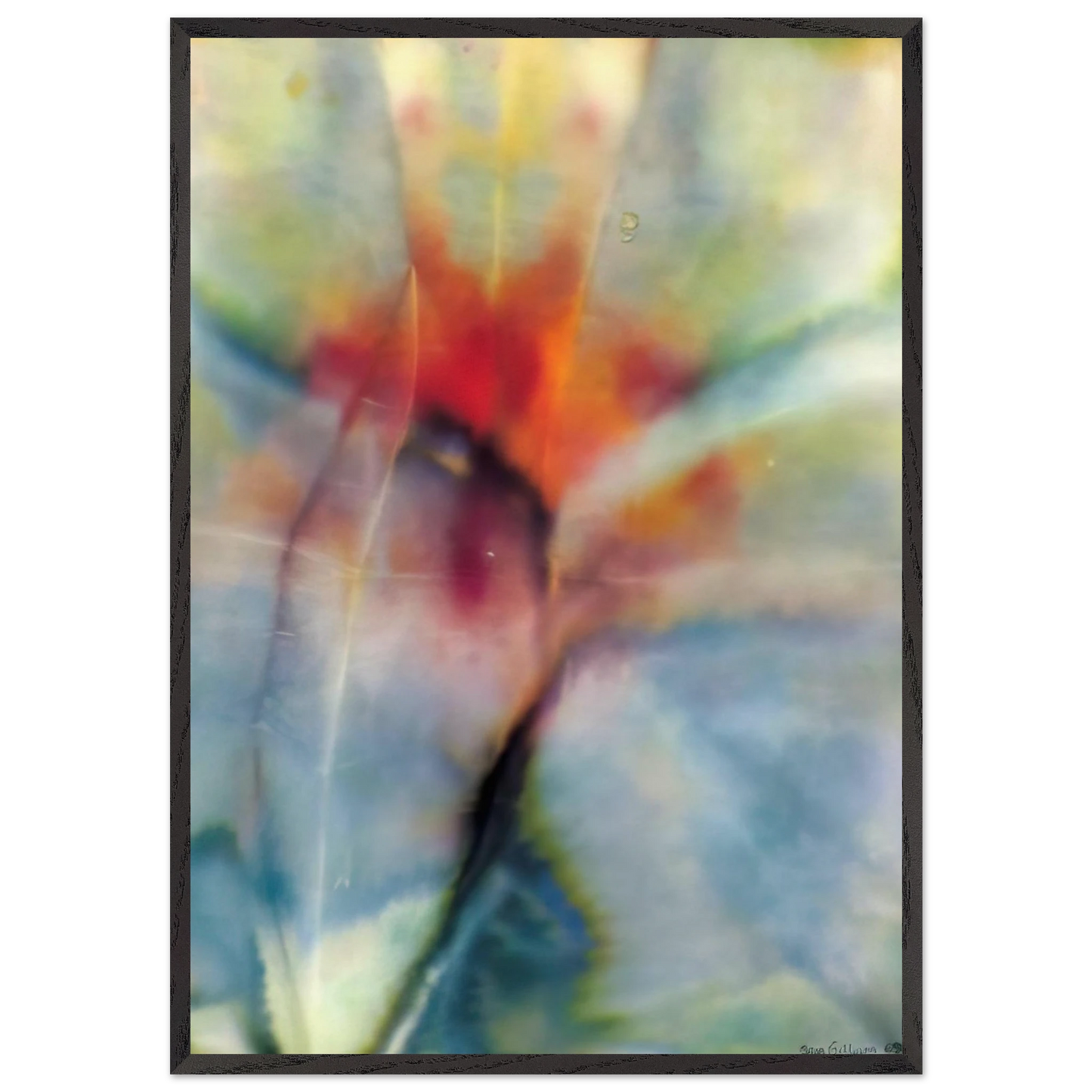 Abstraction N2 - Sam Gilliam 70x100 cm / 28x40 inches Framed Art Print – Black Wooden Frame