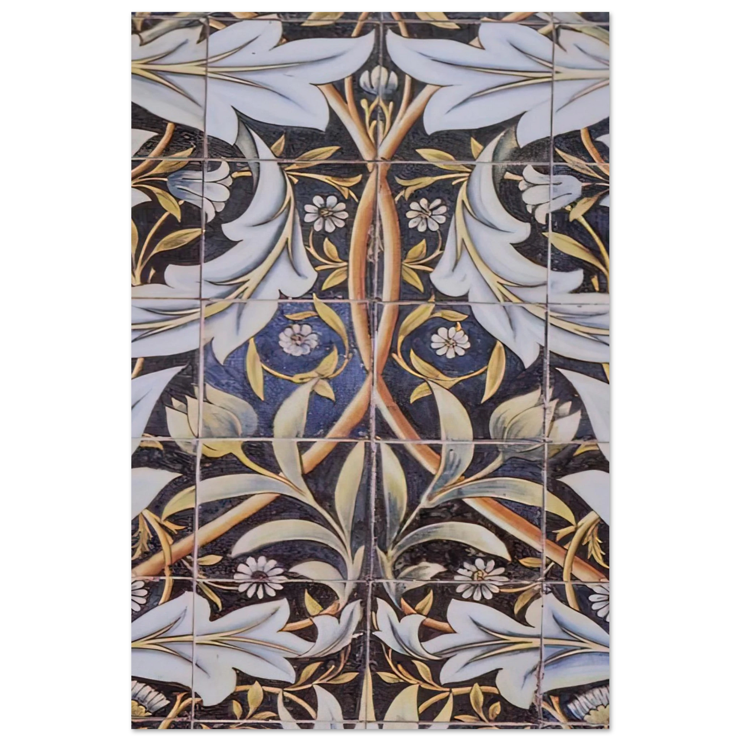 William Morris - PANEL OF CERAMIC TILES DESIGNED BY MORRIS AND PRODUCED BY WILLIAM DE MORGAN 1876 Fine Art Poster - 40x60 cm / 16x24 inches