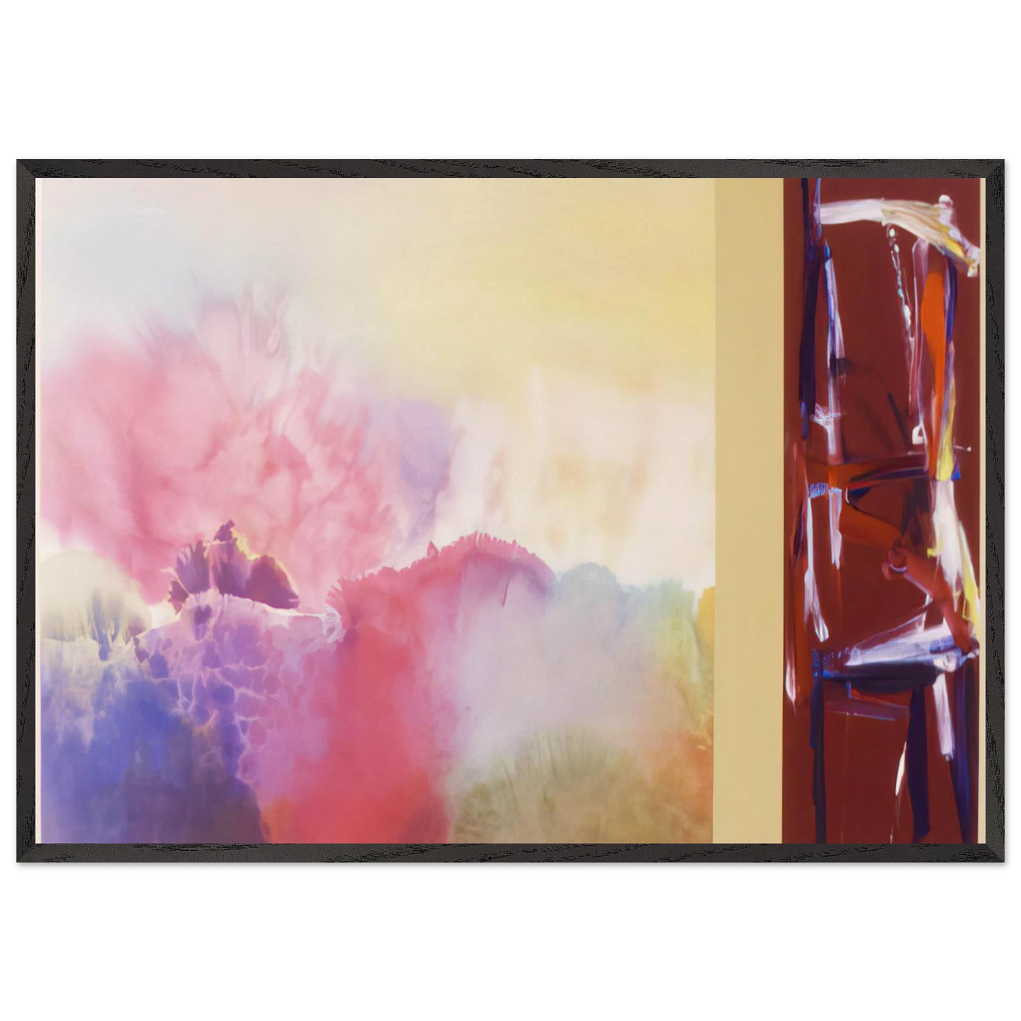 For Sara Teasdale - 1992 - Ronnie Landfield 70x100 cm / 28x40 inches Framed Art Print – Black Wooden Frame