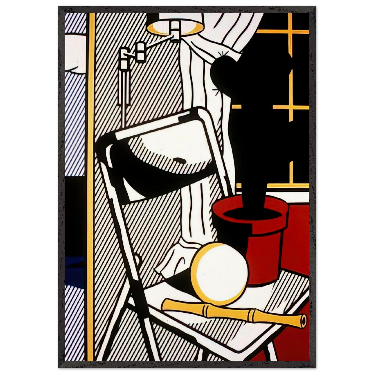INTERIOR WITH CACTUS 1978 - Roy Lichtenstein 70x100 cm / 28x40 inches Framed Art Print – Black Wooden Frame