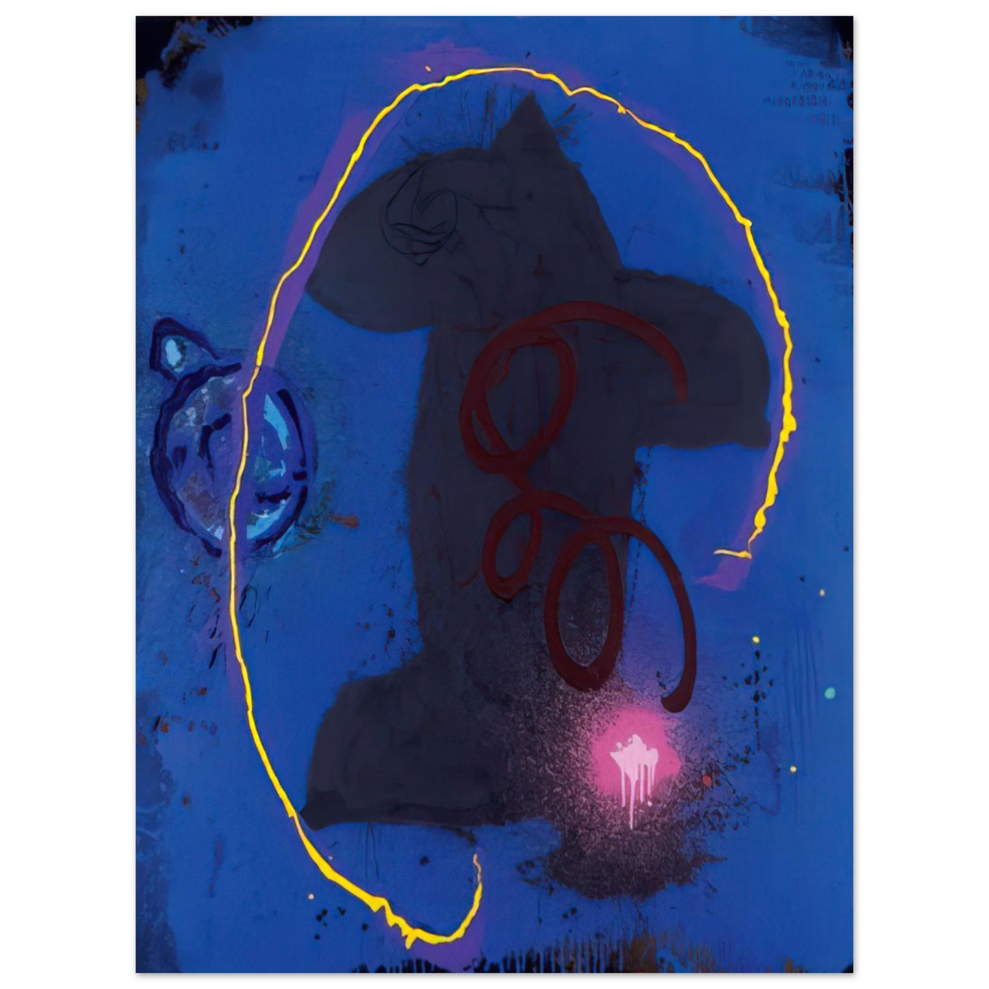 John Hoyland - Black Something 8.2.90 - 1990 Fine Art Poster - Default Title