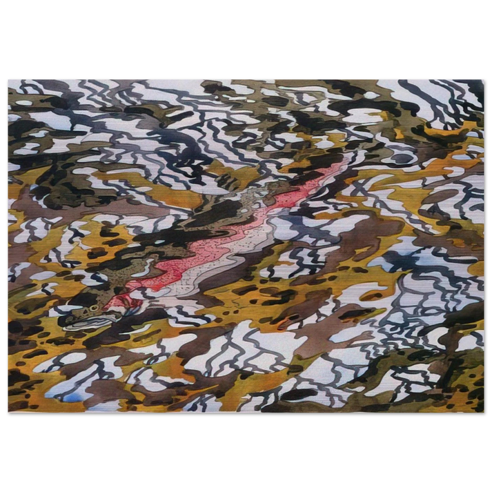 Trout and Reflected Tree - 1985 - Neil Welliver Brushed Aluminum Print - 70x100 cm / 28x40 inches | Neil Welliver Aluminum Print | Neil Welliver Prints