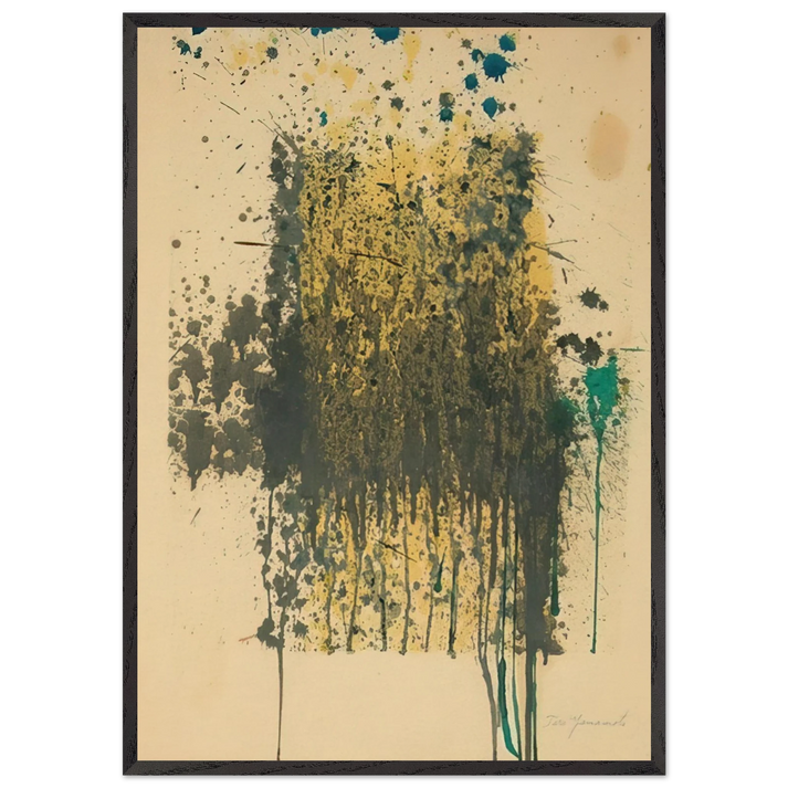 UNTITLED ABSTRACT N1 - Taro Yamamoto 70x100 cm / 28x40 inches Framed Art Print – Black Wooden Frame