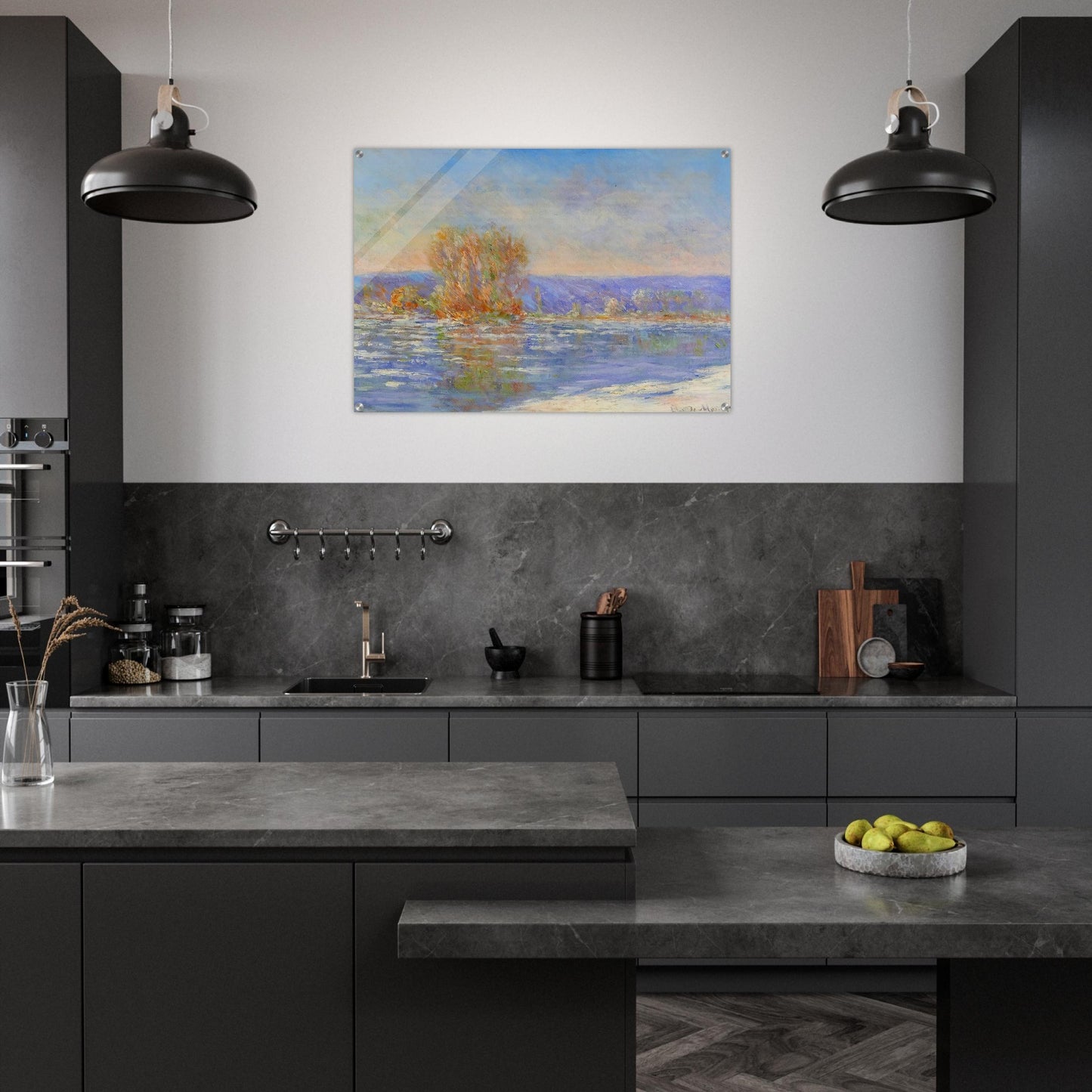 Floating Ice near Bennecourt - claude monet Acrylic Print - 70x100 cm / 28x40″ inches