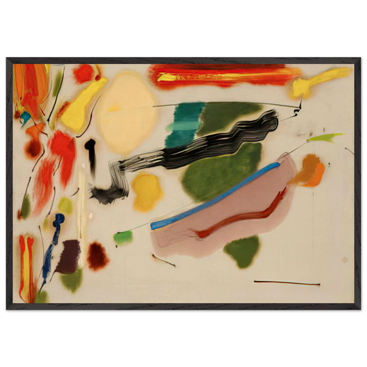 New York Summer Landscape - 1953 - John Ferren 70x100 cm / 28x40 inches Framed Art Print – Black Wooden Frame