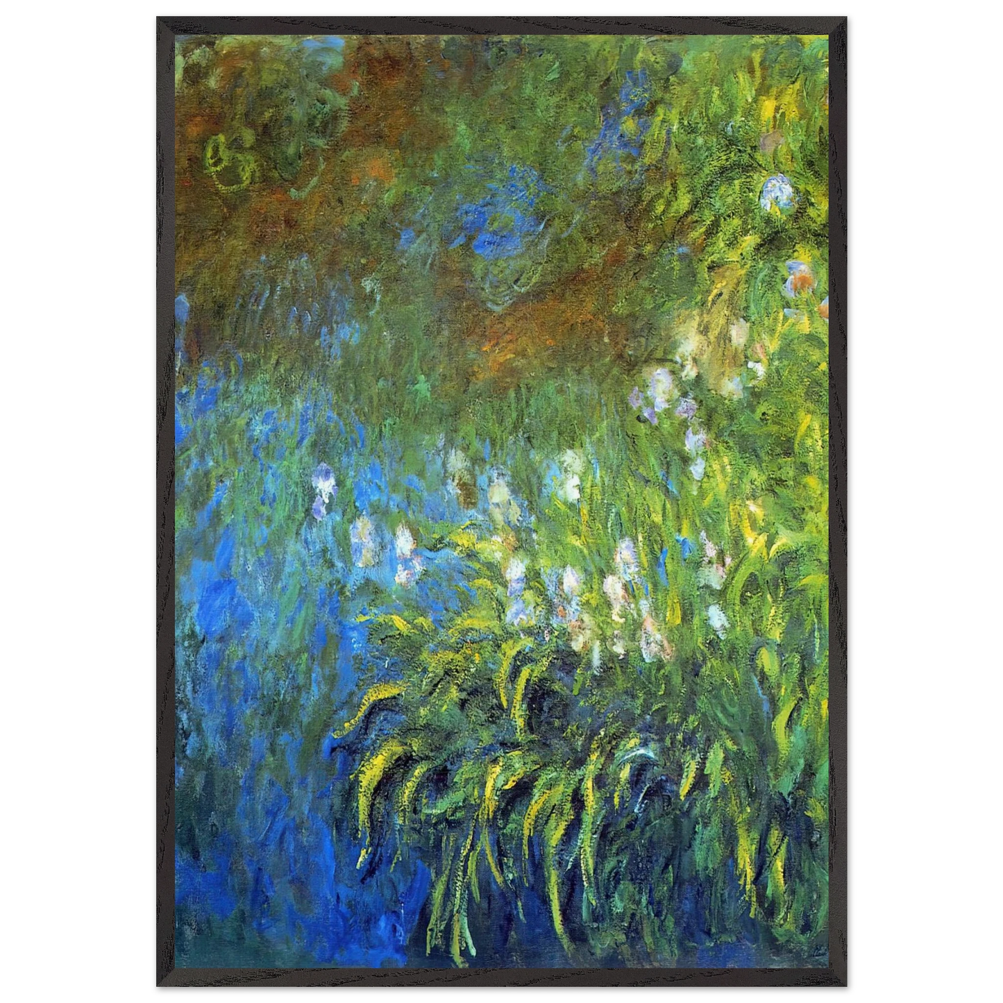 Iris at the Sea-Rose Pond - claude monet Framed Art Print – Black Wooden Frame - Default Title - -Framed Art Print