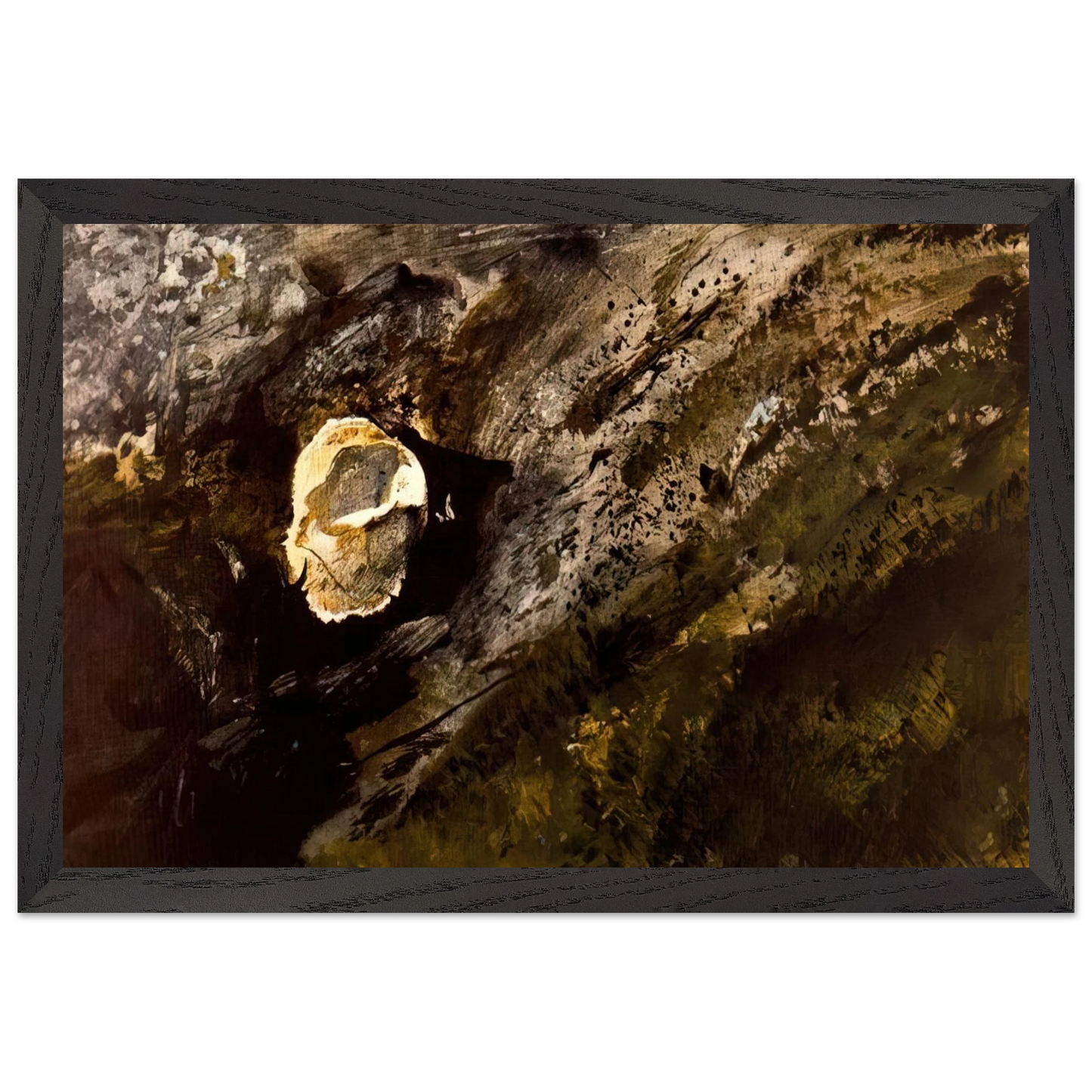 Andrew Wyeth - INLAND SHELL Wall Art - 30x40 cm / 12x16 inches - Premium Wooden Framed Poster With Fine Art Paper - White frame