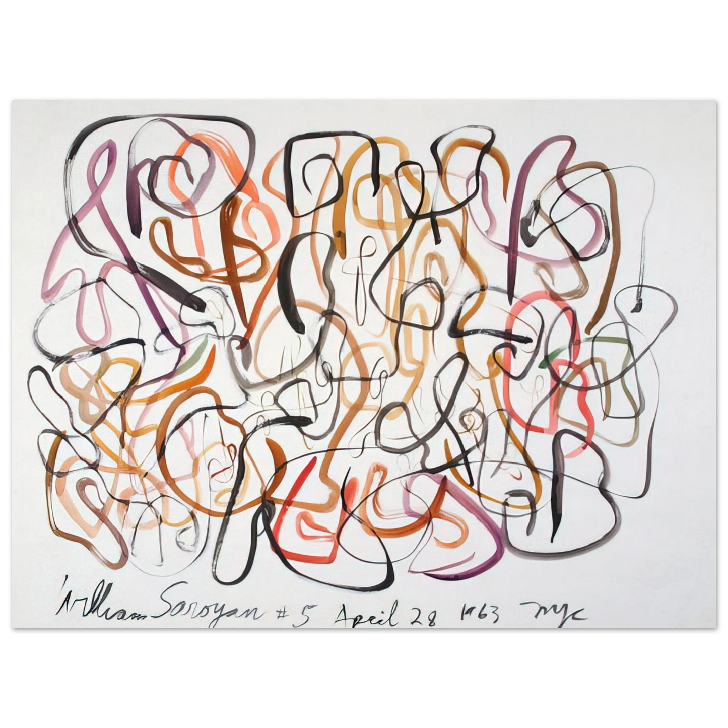 William Saroyan - #5 April 28, 1963 NYC - 1963 Fine Art Poster - Default Title