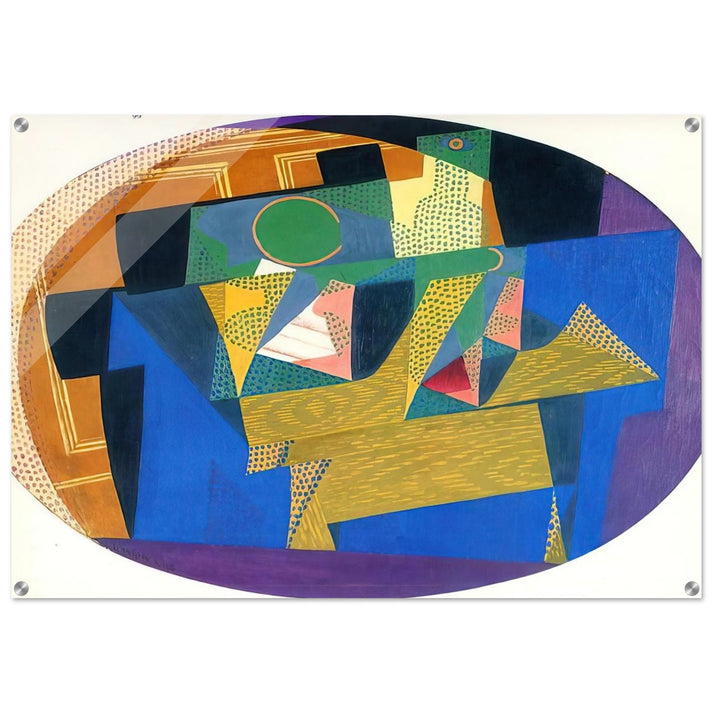 FRUIT BOWL WITH BOTTLE - Juan Gris Acrylic Print - 70x100 cm / 28x40″ inches