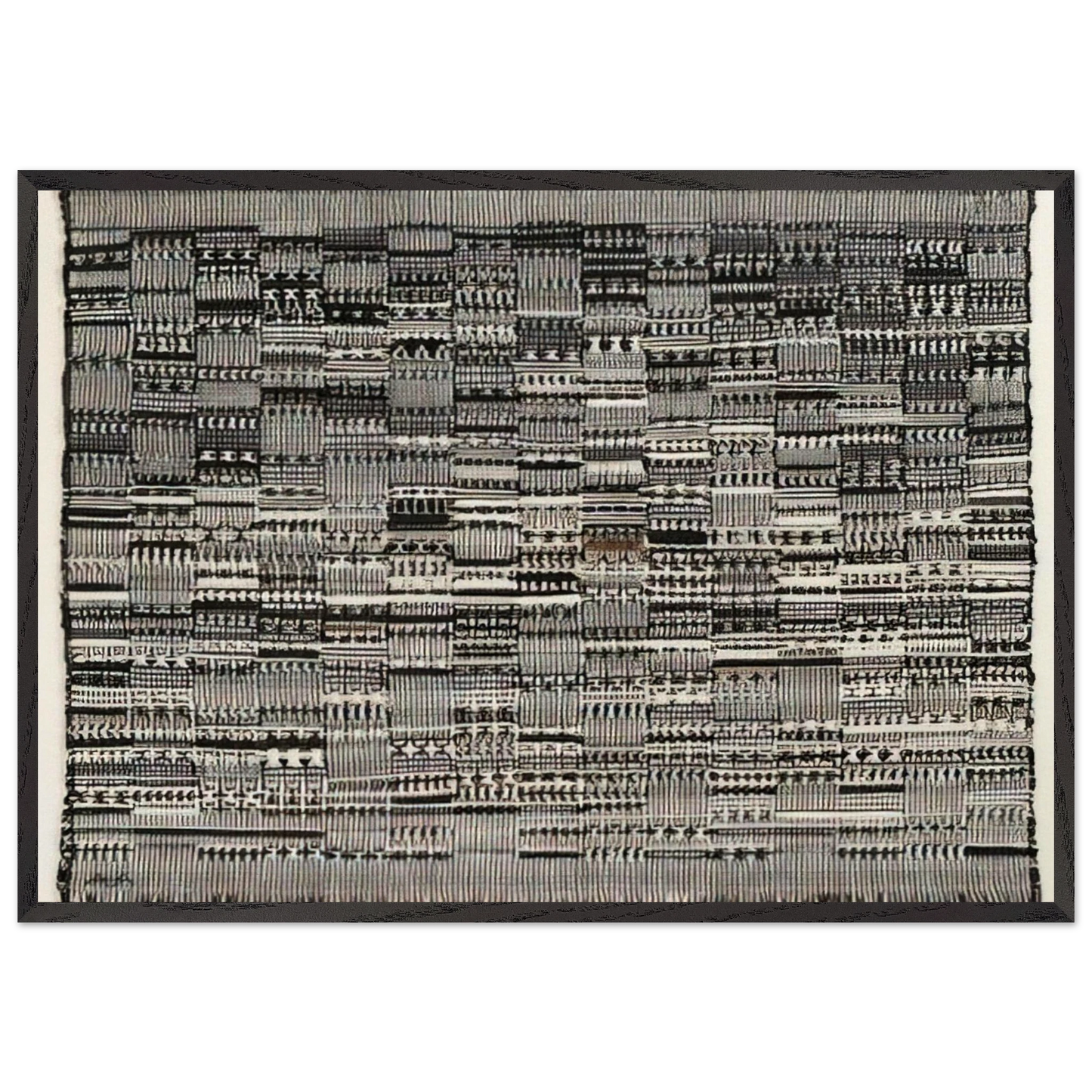 OPEN LETTER 1958 - Anni Albers Framed Art Print – Black Wooden Frame - Default Title - -Framed Art Print