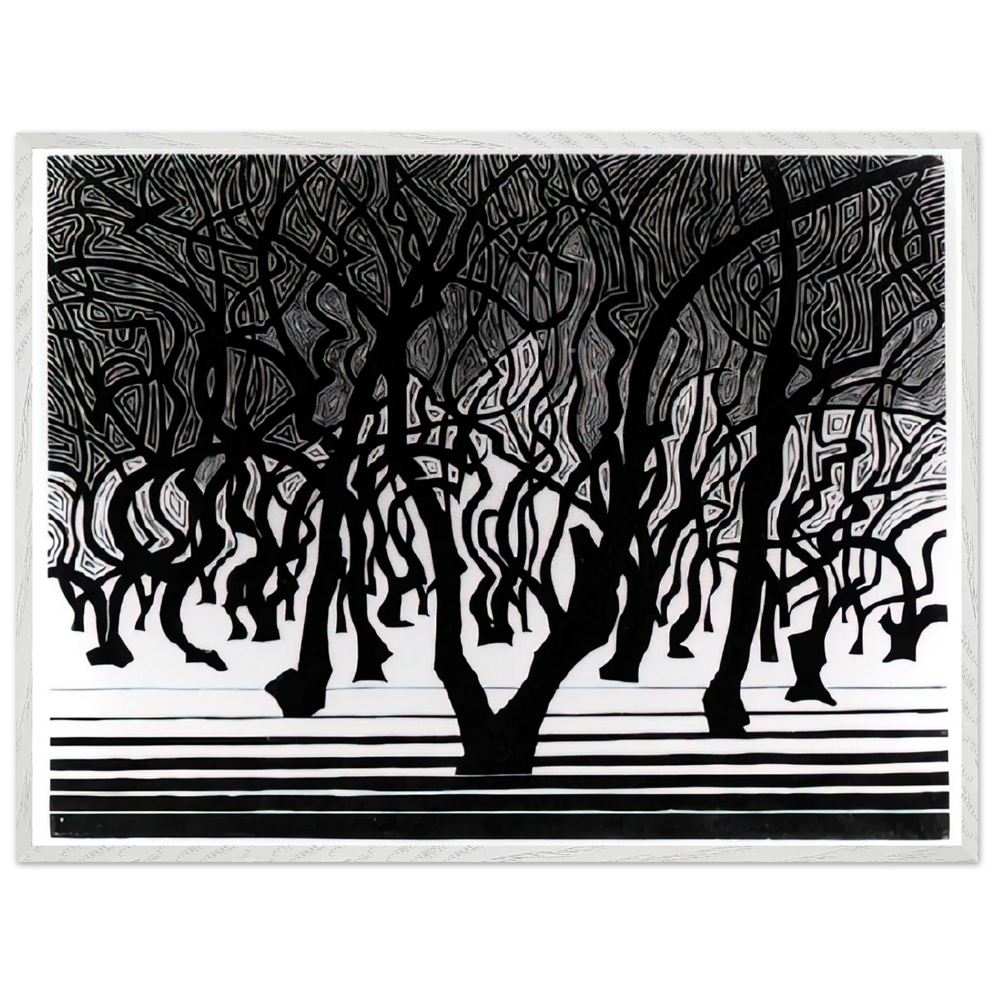 MC Escher - ESCHER (9) Wall Art - 30x40 cm / 12x16 inches - Premium Wooden Framed Poster With Fine Art Paper - Black frame
