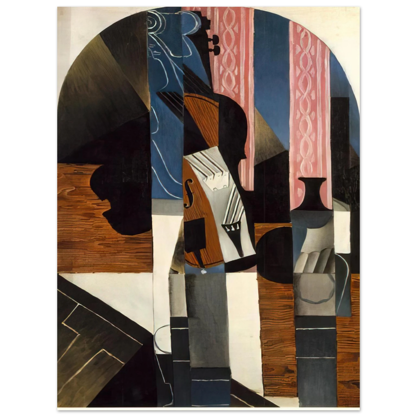 Juan Gris - VIOLIN AND INK BOTTLE ON A TABLE 1913 Fine Art Poster - Default Title