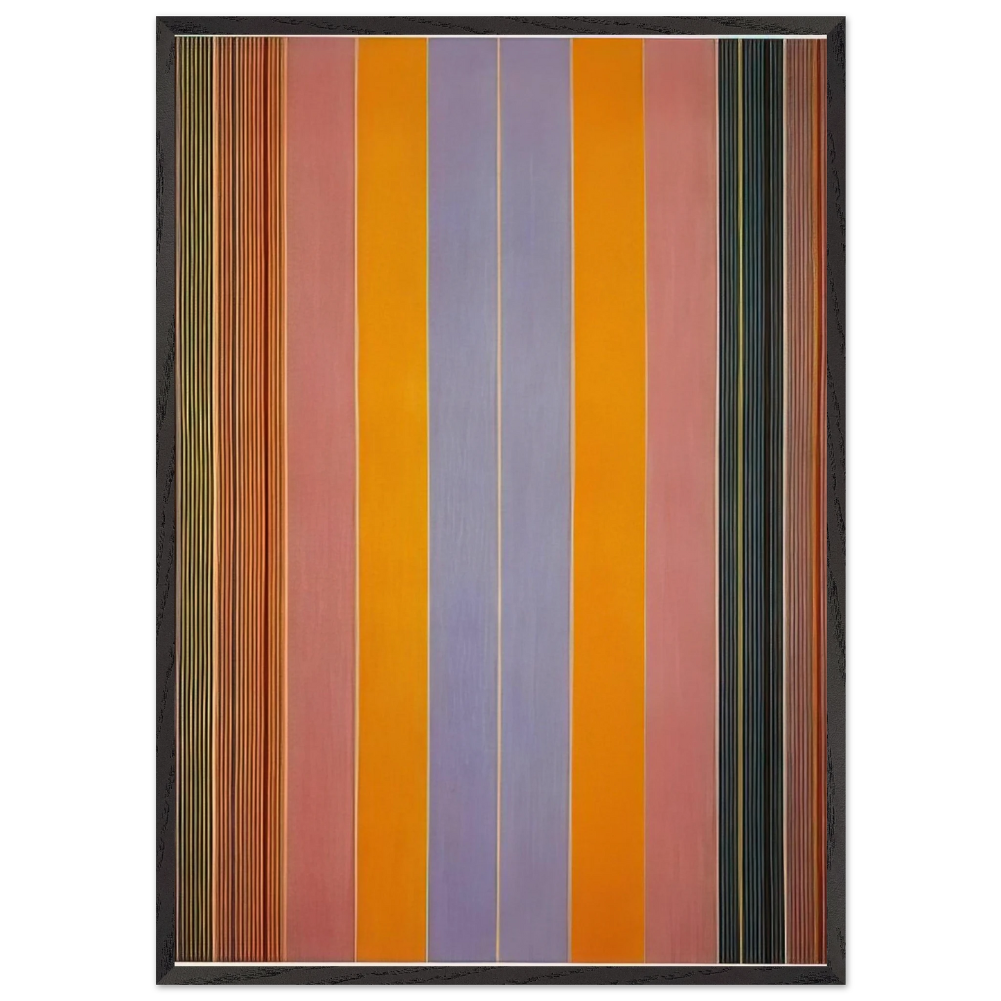 Blue Broad Jump - 1960 - Gene Davis Framed Art Print – Black Wooden Frame - Default Title - -Framed Art Print