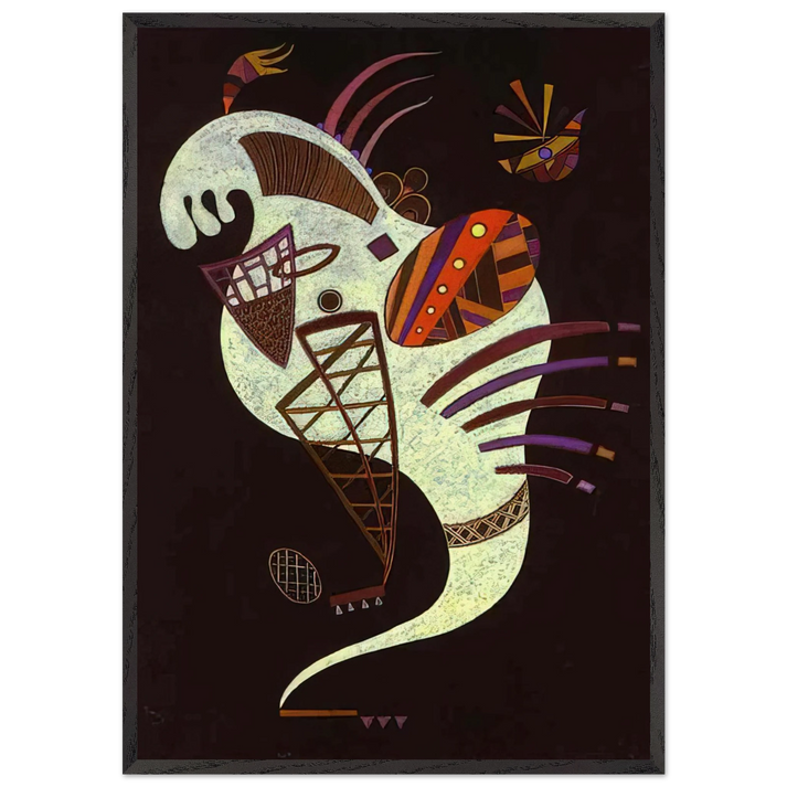 WHITE FIGURE 1943 - Wassily Kandinsky 70x100 cm / 28x40 inches Framed Art Print – Black Wooden Frame