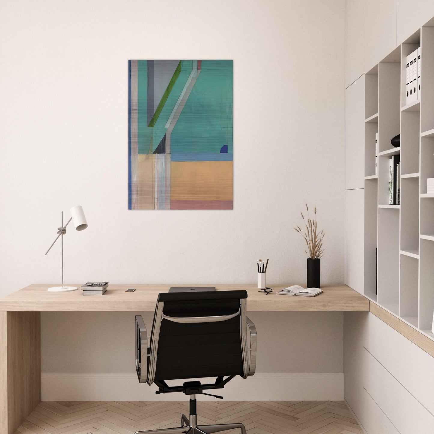 Ocean Park #40 - Richard Diebenkorn Brushed Aluminum Print - 70x100 cm / 28x40 inches | Richard Diebenkorn Aluminum Print | Richard Diebenkorn Prints