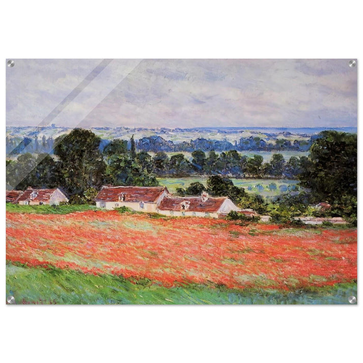 Poppy Field at Giverny - claude monet Acrylic Print - 70x100 cm / 28x40″ inches