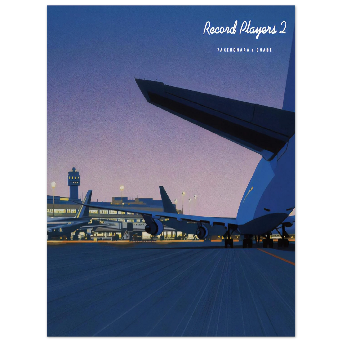 Hiroshi Nagai - Taxiway Wall Art - 60x80 cm / 24x32 inches - Premium Wooden Framed Poster With Fine Art Paper - White frame