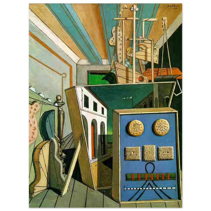 Giorgio de Chirico - METAPHYSICAL INTERIOR WITH BISCUITS 1916 75x100 cm / 30x40inches Fine Art Poster